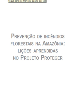 Book cover Prevenção de Incêndios Florestais na Amazônia: Lições Aprendidas no Projeto Proteger