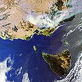 Smoke from fires over Australia